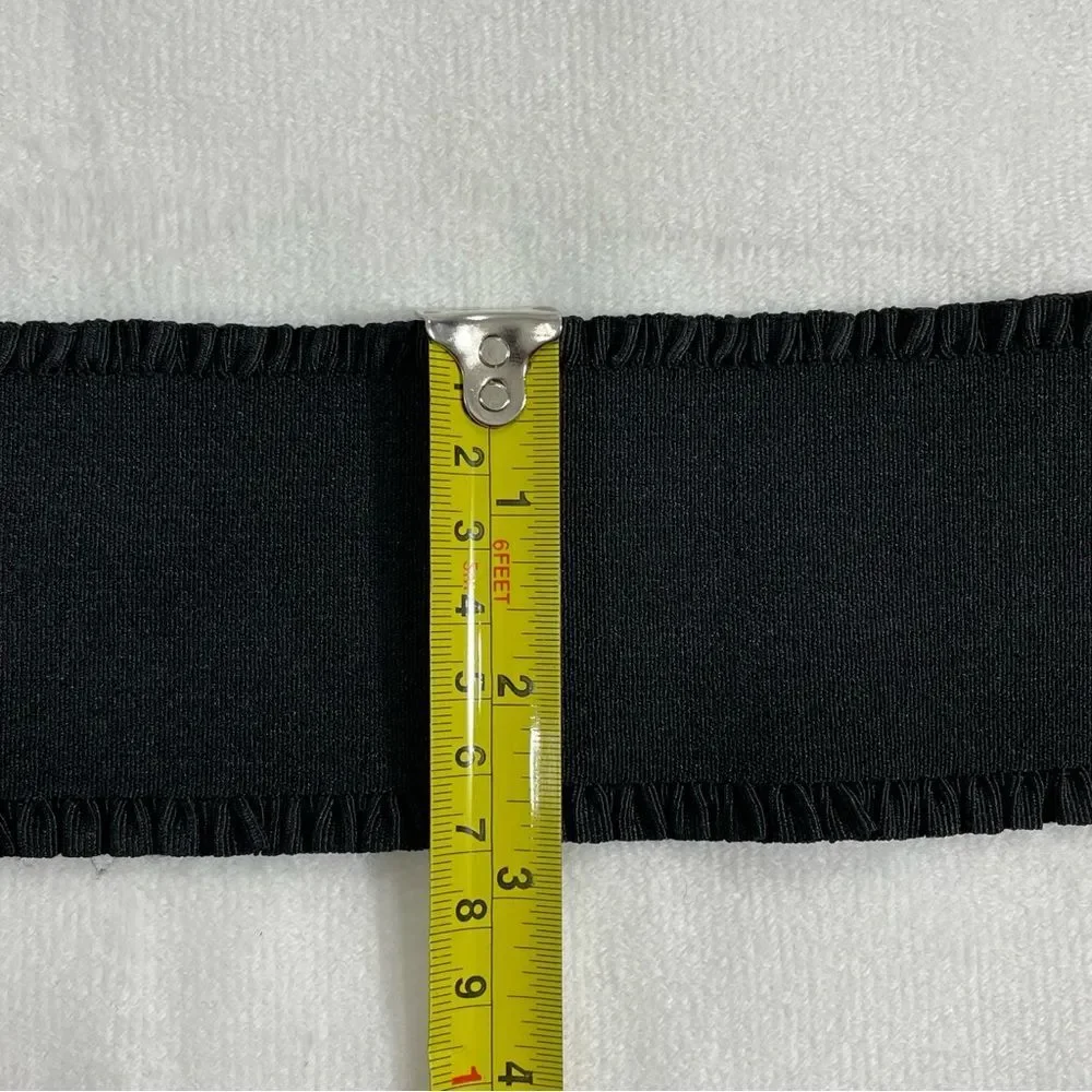 Kohl's Apt. 9 Black Stretchy Belt and Silver Fasteners 28” Waist Ruffled Edges